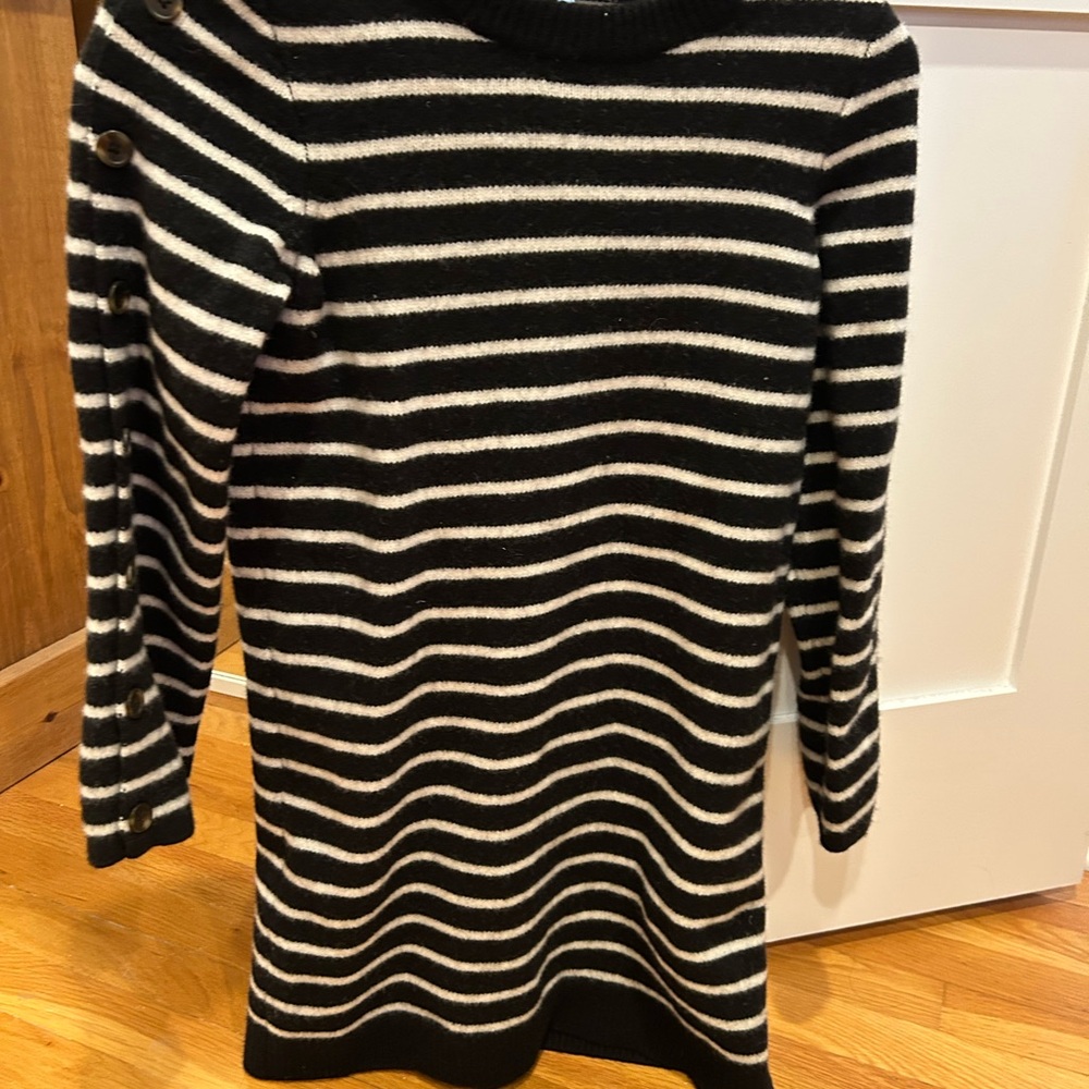 Madewell Black and White Striped Women's Sweater